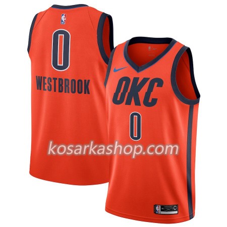 Dres Oklahoma City Thunder Russell Westbrook 0 Nike 2018-19 Narančasta Swingman
